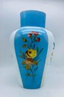 Antique C 1880 Bohemian Harrach Floral Enameled Glass Vase