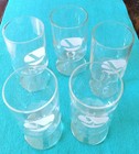 Vtg 5 Eastern Airlines First Class Cabin Juice Wine Cocktail Stem Logo Glasses