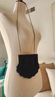Walborg - The Noir Classic - Black Glass Beaded Clamshell Gold Tone Frame Chain