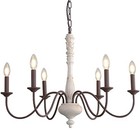 French Country Chandelier  Vintage Rustic Chandelier Farmhouse Metal Candle 