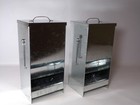 Rabbit Cage Feeders  Automatic Metal Trough 5lb Feeders W  Lid Galvanized  2pcs 
