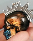 Necklace Of 1 8  Labradorite Hand Carved Crystal Skull Pendant  Skull Jewelry