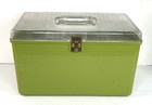 Vtg Wil-hold Avocado Green Plastic Sewing Box Clear Lid Two Trays Wilson 1970s