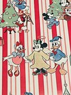 Vtg Disney Christmas Wrapping Paper Gift Wrap Mickey Minnie Mouse Pluto Donald