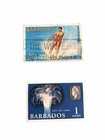 Lot Of 2 Barbados Stamps Deep Sea Coral And 1971 Tourism Waterskiing