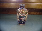Antique Chinese Asian Oriental Multicolor Enamel   Copper Cloisonne 5 3 4  Vase