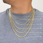 Yellow Gold Solid 2 7mm-10mm Miami Cuban Link Chain Necklace Bracelet 7 -30 