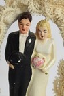 5  Vintage 1947 Chalkware Bride   Groom Coast Novelty Wedding Cake Topper