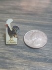 Delaware Rooster On State Shaped Blue Tone Enamel Lapel Pin
