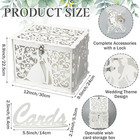 Rustic White Wooden Wedding Card Box With Lock Slot Money Envelope Holder