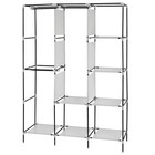 71in Portable Closet Wardrobe Clothes Rack Storage Organizer With Shelf Gray