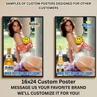 Sexy Pinup Girl Custom Alcohol Poster Any Beer Whiskey Tequila Vodka Brand   404