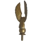 Brass Colored Cast Metal Eagle Perched On Globe Flag Pole Topper Finial Trophy