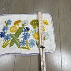 Vintage Embroidered Floral Pillow Case Zip Closure Handmade 70s Flowers Boho
