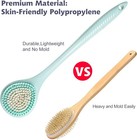 Bedelite Back Scrubber For Shower - Long Handle Bath Brush  16 4 Inches  With So