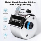 2pc Hand Tally Counter  Handheld 4 Digit Lap Counter  Manual Mechanical Clicker 