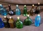 19 Vintage Mini Corked Glass Bottles Green Blue Amber Purple Taiwan Wheaton