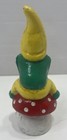 Cast Iron Garden Gnome On Mushroom Statue Hand Painted Vintage Style
