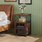 Nightstand Set Of 2  End Table With Flip Drawer  Modern Night Stand For Bedro   