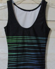 Zone Leotard Black Multi Colored Stripes Aspire Gymnastics Axs Adult Xs