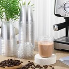 Ziliny 50 Sets 12 Oz Clear Plastic Cups W  Strawless Sip Lids  Thickened Pet