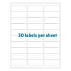 100 Sheet Address Labels Self-adhesive For Laser   Inkjet 30 Up  1 X 2 63