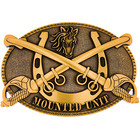 Mounted Unit Cross Saber New Belt Buckle In Antique Gold
