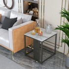 Marble Coffee Table Sofa Side End Table Bedside Modern Furniture White Black Usa
