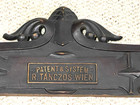 Antique Carved Wood Pediment With Brass Plate  patent   System  R  Tanczos Wien 