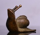 4cm Old Chinese Dynasty Pure Bronze Snail Insect Statue Exorcize Amulet Pendant