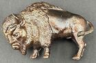 Vintage Cast Metal Bison Buffalo Figure Solid Metal With  Bronze Copper Finish