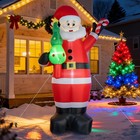 7ft Led Christmas Inflatable Santa Claus Holding Xmas Tree Blow Up Yard Decor