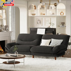 Stylish Black Futon Sofa Bed With Adjustable Backrest For Home   Office Free Shi
