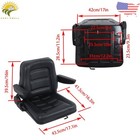 Universal Fold Down Forklift Seat With Adjustable Angle Back And Slide   Armrest