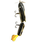 Heddon Vintage Wooden Jointed Vamp Gray black Scale Pattern Used Very Good Shape