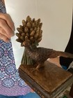 Vintage Resin Pheasant And Wheat Bookend   Mint   Heavy