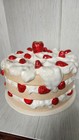 Vintage Ceramic Strawberry Shortcake Pedestal Footed Cake Stand With One Chip