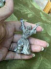 Vintage Spoontiques Pewter Wizard Arms Up Casting Spell W Crystal Ball