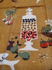 Vtg Nwot 50s 60s Mcm Mod Martex Linen Kitchen Tea Towel Fish Olives Salad Unused