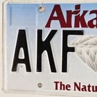 Arkansas License Plate  the Natural State  Diamond Graphic Tag Akf 89z