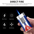 Luxury Cuban Flag Cigar Gift Set  Torch Lighter  Leather Cigar Case  V Cutter