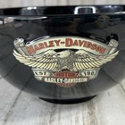 Man Cave Harley Davidson Bowl Large Black W classic Biker Raised Logos Popcorn