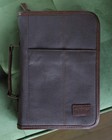 Aviator Bible Cover For Men  Zippered  With Handle  Suede  Brown  Extra Large