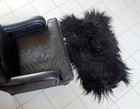 Genuine Icelandic Sheepskin Rug   Long Hair Fur Soft Fluffy Area Rug Black 2 X 3