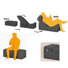 Concealed Foldable Convertible Yoga Chaise Lounges Stool Sofa Bench Multi-fun   