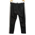 Adidas Track Pants Black Gold Trefoil Logo Side Stripe Zip Pockets Women s L