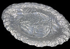 Vintage 1990 Arthur Court Bunny Rabbit Serving Oval Tray Aluminum 13 5  X 9 