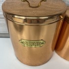 Copper Kitchen Canister Set Of 2 Sugar Flour Rustic Farmhouse Vintage