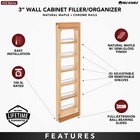 Rev-a-shelf Pullout Wall Filler Cabinet Wooden Organizer  42  Hgt  432-wf42-3c