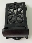 Antique Cast Iron Match Safe Holder Box Wall Mount Ornate Vintage W matches